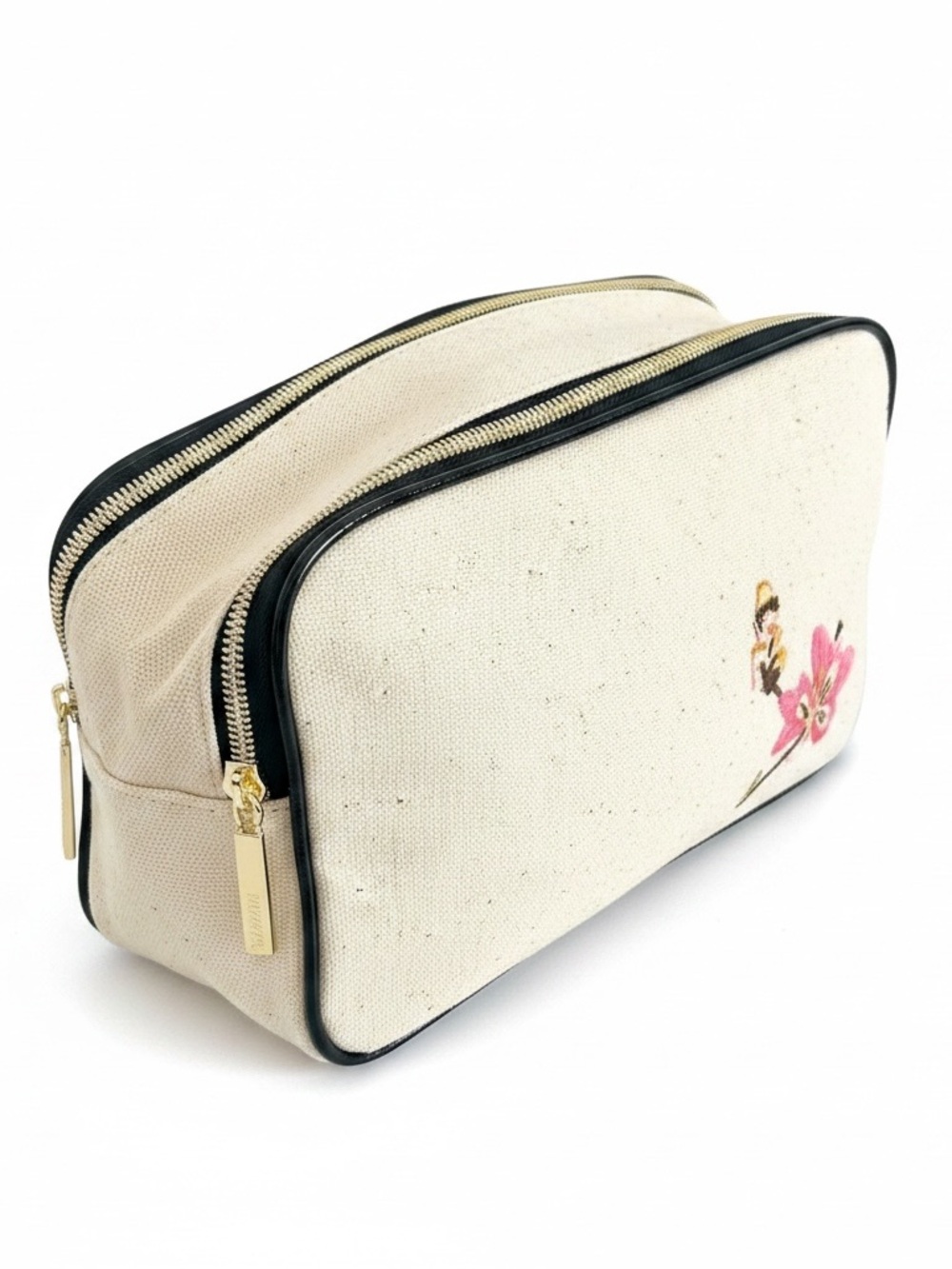 Lancôme Paris Scooter Cosmetic Makeup Travel Bag Double Zip Canvas New - Picture 7 of 8